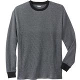 Men's Big & Tall Waffle-knit thermal crewneck tee by KingSize in Black Marl (Size 3XL) Long Underwear Top
