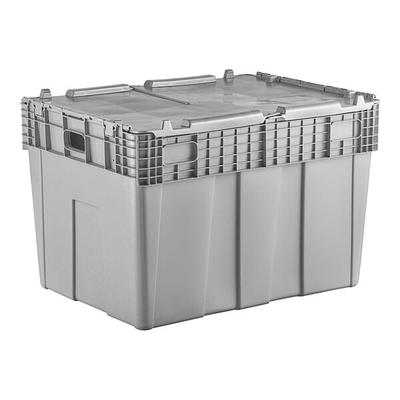 Lavex 30" x 22" x 20 1/2" Gray Plastic Flip-Lid Shipping / Storage Tote
