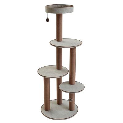 Two by Two Pine Cat Tree with 4 Platforms & 6 Posts, 25" L X 25" W X 59.3" H