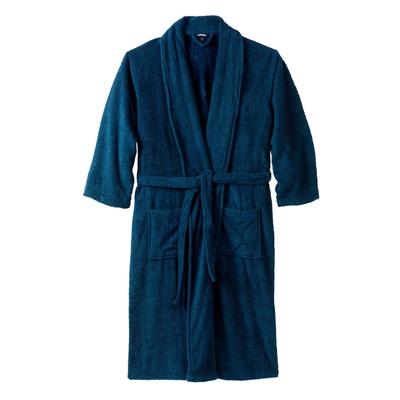Men's Big & Tall Terry Bathrobe with Pockets by KingSize in Midnight Teal (Size 6XL/7XL)
