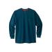 Men's Big & Tall Heavyweight Crewneck Long-Sleeve Pocket T-Shirt by Boulder Creek in Midnight Teal (Size 4XL)