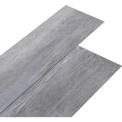 PVC-Fliesen 5,02 m² 2 mm Selbstklebend Matt Holz Grau vidaXL