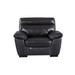 Split Back Leatherette Chair with Diamond Pattern and Pillow Top Arms,Black