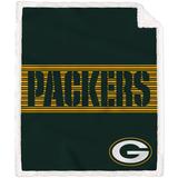 Green Bay Packers 50'' x 60'' Center Stripe Sherpa Trim Blanket