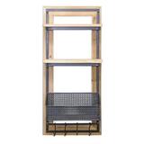 "Wall Shelf with Basket 16.75""L x 35.75""H Wood/Metal - Melrose International 82068DS"