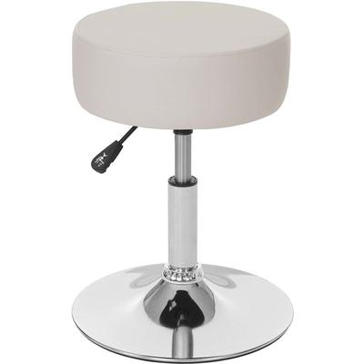 Hocker HHG 173, Sitzhocker Schminkhocker, höhenverstellbar ø 35cm Kunstleder, creme Image