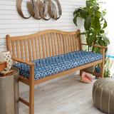 Graphic Indigo and Navy Indoor/ Outdoor Corded Bench Cushion