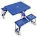 Picnic Table Blue Portable Folding Table with Seats - N/A