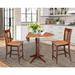 42 in. Round Dual Drop Leaf Counter Height Dining Table with 2 Splatback Stools - 3 Piece Set