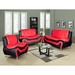 Wade Logan® Mcmasters 3 Piece Faux Leather Living Room Set Faux Leather in Red/Black | 35 H x 77.5 W x 32.5 D in | Wayfair Living Room Sets SH4503
