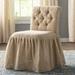 Astoria Grand Vanity Solid Wood Stool Linen/Wood/Upholstered in Brown | 31.9 H x 19.7 W x 23.6 D in | Wayfair ASTG7854 37647495