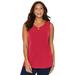 Plus Size Women's Crisscross Timeless Tunic Tank by Catherines in Red (Size 2XWP)