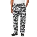 Men's Big & Tall Lightweight Jersey Open Bottom Sweatpants by KingSize in Heather Charcoal Camo (Size XL)