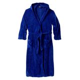 Men's Big & Tall Terry Velour Hooded Maxi Robe by KingSize in Midnight Navy (Size L/XL)