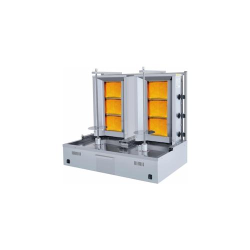 Dönergrill/Gyrosgrill – 3+3 Brenner – Motor unten – max. 40+40 kg