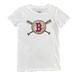 Women's Tiny Turnip White Boston Red Sox Baseball Crossbats T-Shirt