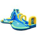 COSTWAY Inflatable Water Slide, Jumping Bouncy Castle with Water Guns, Splash Pool and Climbing Wall, Outdoor Blow Up Activity Center for Kids (5 in 1)