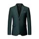 MOGU Mens Single Breasted Two Button Solid Color Banquet Blazer UK 36 Asian 2XL Dark Green