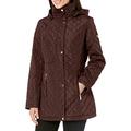 Calvin Klein womensCW526589Classic Quilt Body with Diamond Body Pattern and Hood Quilted Lightweight Jacket - red - Large