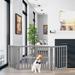 4-Panel Modern Indoor Foldable Dog Gate - 73x24-Inch MDF Freestanding Pet Fence