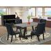 East West Furniture Dinette Set- a Dining Table and Black Linen Fabric Upholstered Parson Chairs, Black(Finish & Pieces Options)