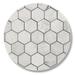 Absorbent Stone Beverage Coasters - Set of 4 - Carrara Hexagon - Multi-171