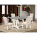 East West Furniture Kitchen Table Set- a Dining Table and Light Beige Linen Fabric Parson Chairs, Off-White(Pieces Options)