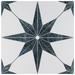 Merola Tile Cassis Stella Black 9-3/4" x 9-3/4" Porcelain Floor and Wall Tile