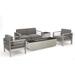 Cape Coral Aluminum Chat Set with Fire Pit by Christopher Knight Home