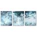 East Urban Home Stormy Ocean Waves - 3 Piece Photograph Print Set on Paper Metal in Blue/Green/White | 14 H x 33 W x 1.75 D in | Wayfair