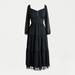 J. Crew Dresses | J.Crew Tiered Long-Sleeve Midi Dress In Swiss Dot | Color: Black | Size: 2