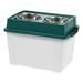 Remington Double Diner Elevated Feeder with Food Storage for Dogs, 50 lbs., Large, Off-White / Green