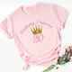 T-shirt rose pour filles de 20 à 4 ans estival et diversifié costume d'anniversaire imprimé