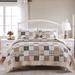 Greenland Home Fashions Oxford 100% Cotton Traditional Tattersall Plaid Quilt Set