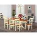 East West Furniture 9 Piece Dining Room Table Set- a Rectangle Kitchen Table and 8 Dining Chairs, Buttermilk & Cherry