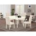 East West Furniture Dining Room Furniture Set- A Dining Table and Light Beige Linen Fabric Chairs, Linen White(Pieces Option)