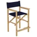 HiTeak Furniture Director Teak Outdoor Counter Height Stool - HLAC1807CH-BL