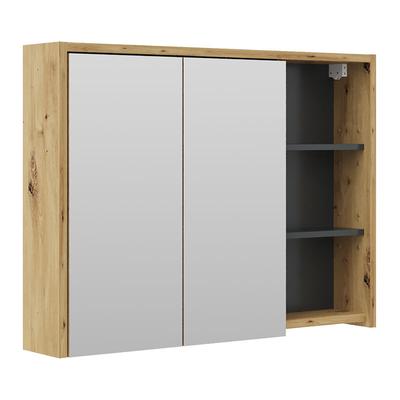 Vicco - Bad Spiegelschrank Viola, Eiche/Anthrazit, 100 x 75 cm