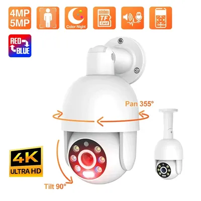 Techage-Caméra de surveillance extérieure IP PoE HD 5MP dispositif de sécurité intelligent