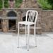 2 Pack 30'' High Metal Indoor-Outdoor Barstool with Vertical Slat Back