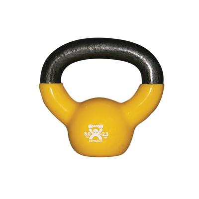 CanDo® vinyl-coated kettlebell - Yellow - 5 lb