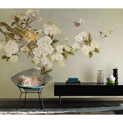 GK Wall Design Vintage Begonia Flower Blossom Classical Removable Wallpaper