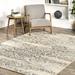 White 48 x 0.32 in Area Rug - Gracie Oaks Simons Oriental Power Loom Performance Gray/Beige/Cream Rug, Synthetic | 48 W x 0.32 D in | Wayfair