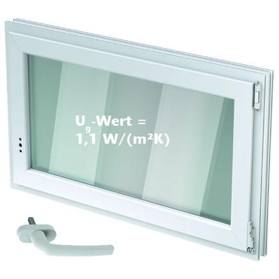 ACO Nebenraumfenster Dreh/Kippfenster mit Griffolive 2-fach WSG, Anschlag rechts, 100x100 cm Image