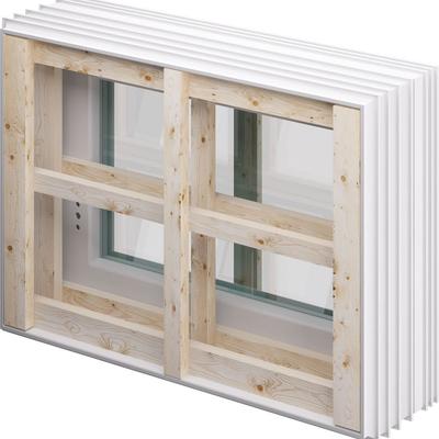 ACO Therm 3.0 Leibungskellerfenster Standard für Ortbeton und Mauerwerk mit 3-fach WSG, Anschlag links, 36,5 cm,80x60 cm