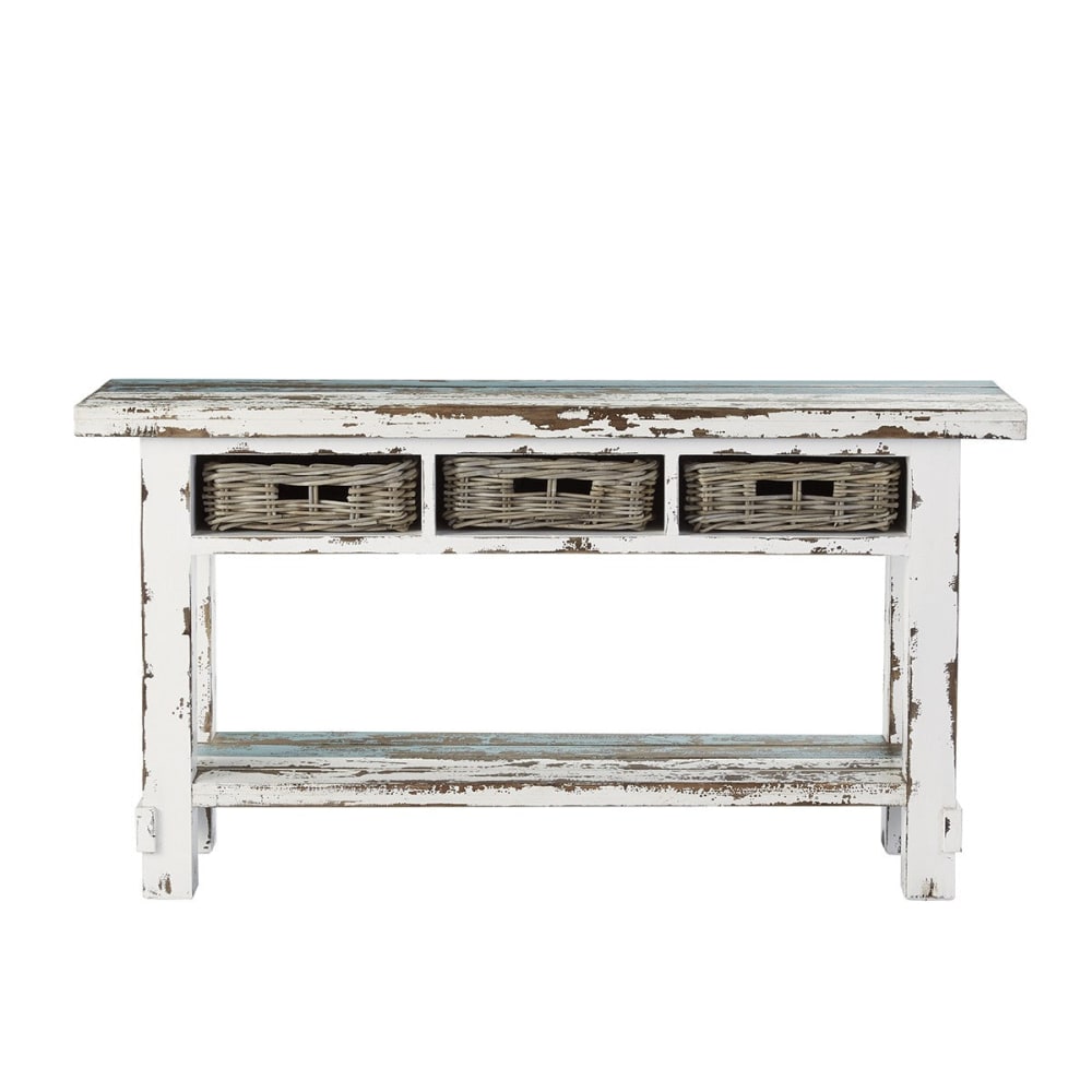 Console en pin recyclé massif