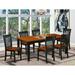 East West Furniture Dining Set- a Rectangle Dining Table and Kitchen Chairs, Black & Cherry (Pieces Option)