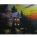 LED Lighted Victorian Christmas at Sunset Canvas Wall Art 15.75 x 19.5
