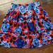 Anthropologie Skirts | Anthropologie Floral High-Waisted Skirt | Color: Blue/Red | Size: S