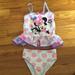 Disney Swim | Disney Size 4 Minnie Mouse 2 Piece Bathing Suit | Color: Pink/White | Size: 4g